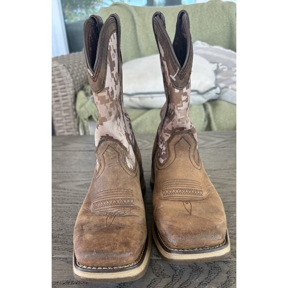 Durango Boys Boots Sz 5M Cowboy Desert Camo Army Suede - Picture 1 of 7